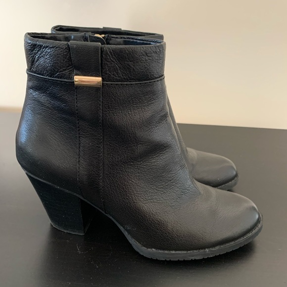 Leather Booties with Gold Accent - Picture 3 of 5